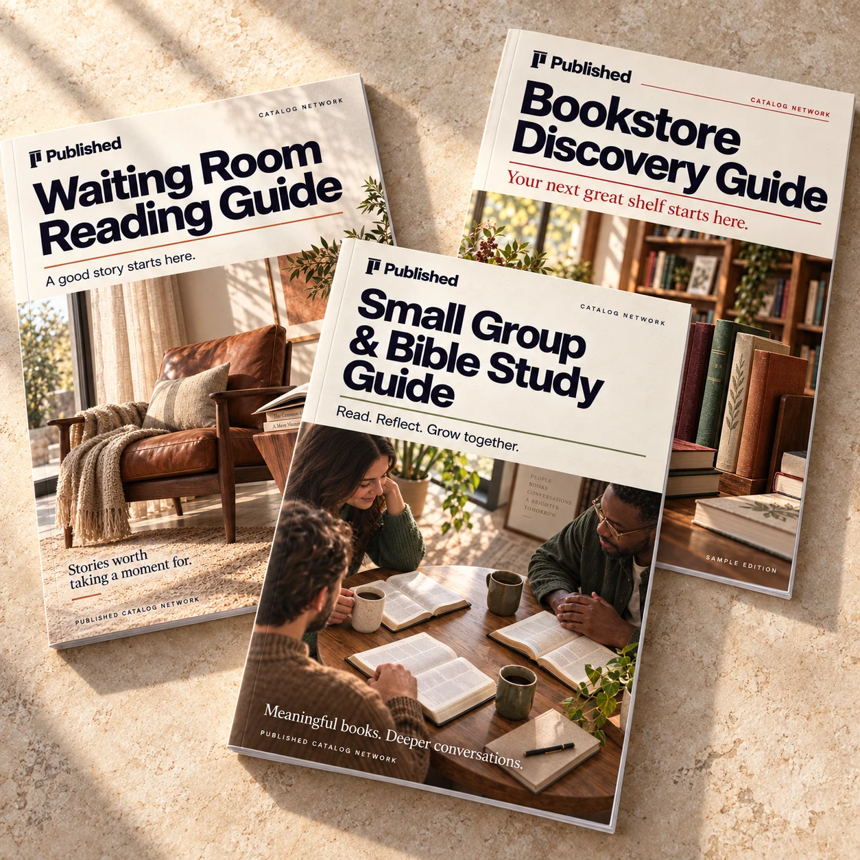 Published Waiting Room, Bookstore and Small Group catalog cover examples